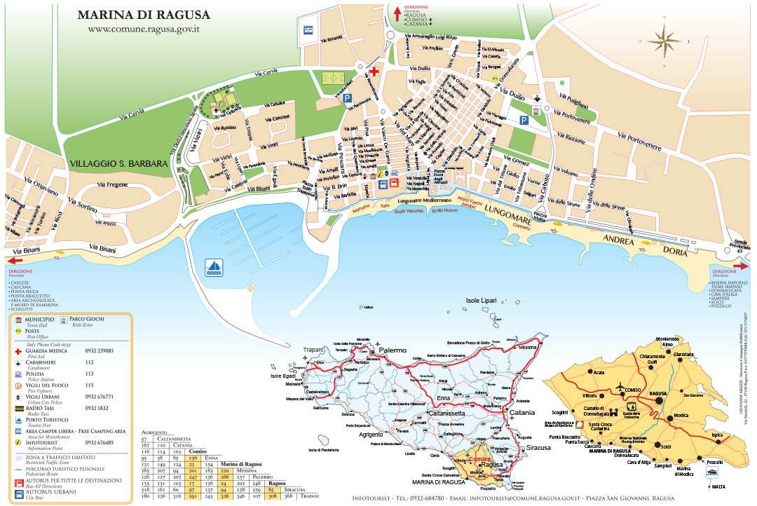 Cartina di Marina di Ragusa